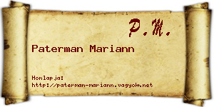 Paterman Mariann névjegykártya